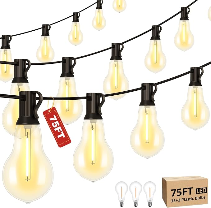 75FT Outdoor String Lights by QualityLightBulbLightofInnovation