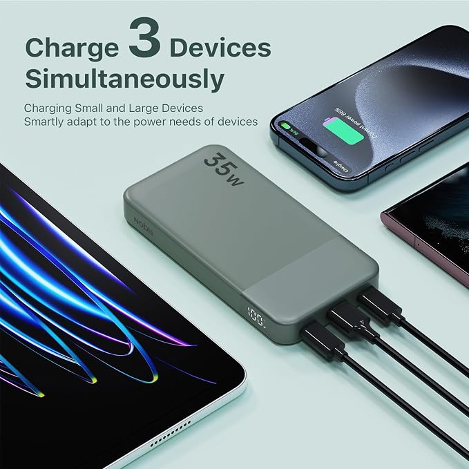 NOBIS Portable Charger, 10000mAh Power Bank Fast Charging, Battery Pack - Image 4