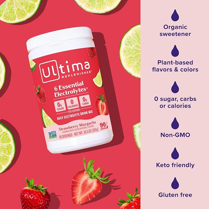 Ultima Replenisher Daily Electrolyte Powder Drink Mix – Sugar Free – Strawberry - Image 5