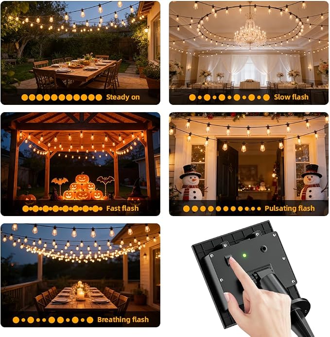 31FT Solar String Lights Outdoor Waterproof IP65 - Image 6