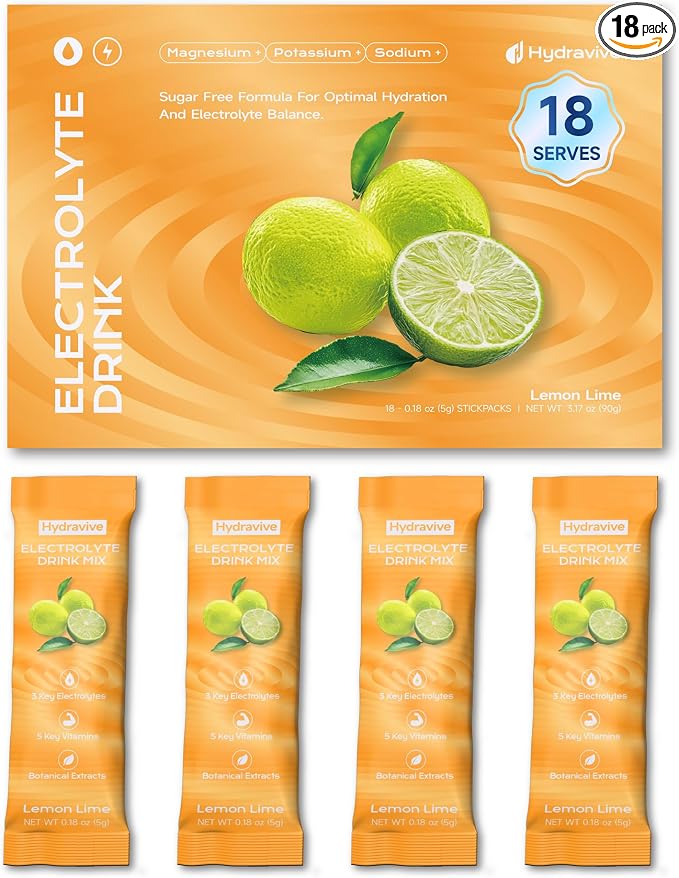 Hydration Electrolyte Powder 18 Packs – Sugar Free Liquid Daily IV Drink Mix | 1 by Hydravive