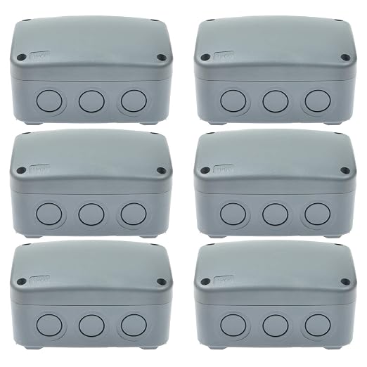 Nineleaf 6PK Outdoor Junction Box ABS Plastic Dustproof IP66 Waterproof by NineLeaf