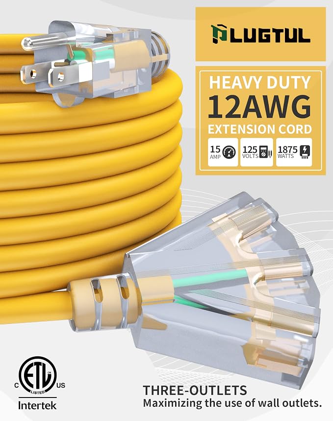10Ft 12 Gauge Outdoor Extension Cord - Image 2