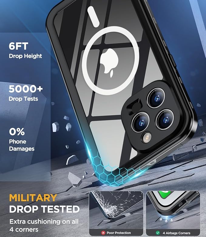 Design for iPhone 15 Pro Max Case Waterproof, Full Body Underwater Dustproof - Image 5