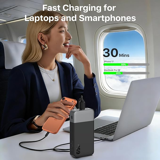NOBIS 20000mAh Battery Pack Power Bank 65W Power Bank, Portable Charger - Image 2