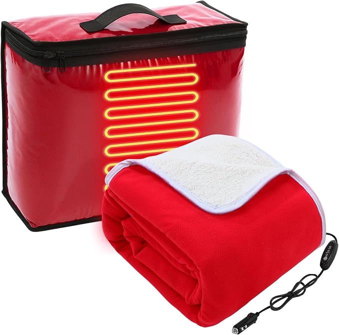 Riakrum 12V Car Heated Blanket for Cold by Riakrum