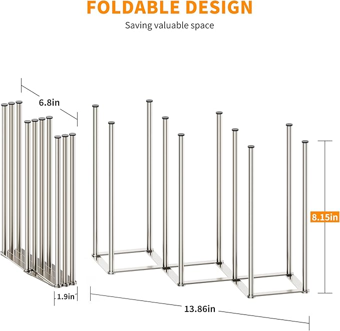 Foldable Baby Bottle Drying Rack-10 Poles Water Bottle Organizer - Image 2