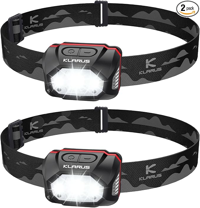 klarus HM1 2PCS IPX6 Waterproof Rechargeable Headlamp by KLARUS