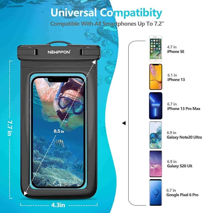 Waterproof Cell Phone Pouch : 4 Pack Float Clear Cell Holder Protector - Image 2
