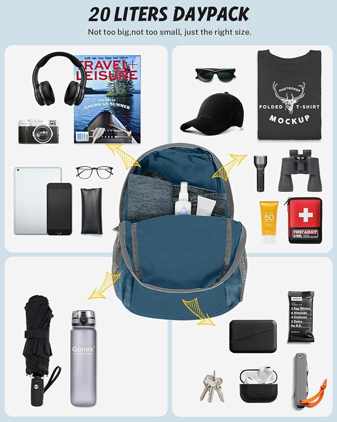 Gonex Ultra Lightweight Packable Backpack 20L Daypack Handy Foldable Camping - Image 5