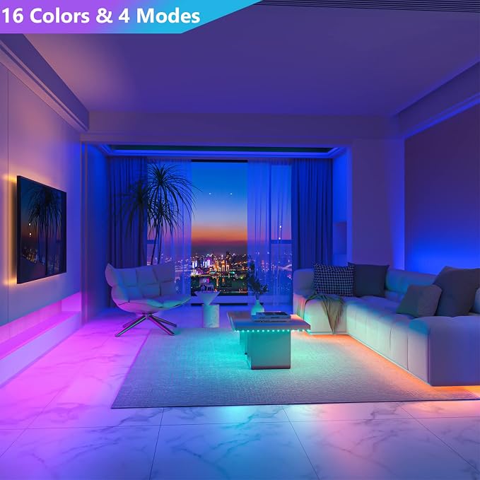 WOBANE 2PCS Rechargeable LED Strip Lights, Dimmable RGB Rope Lighting - Image 3
