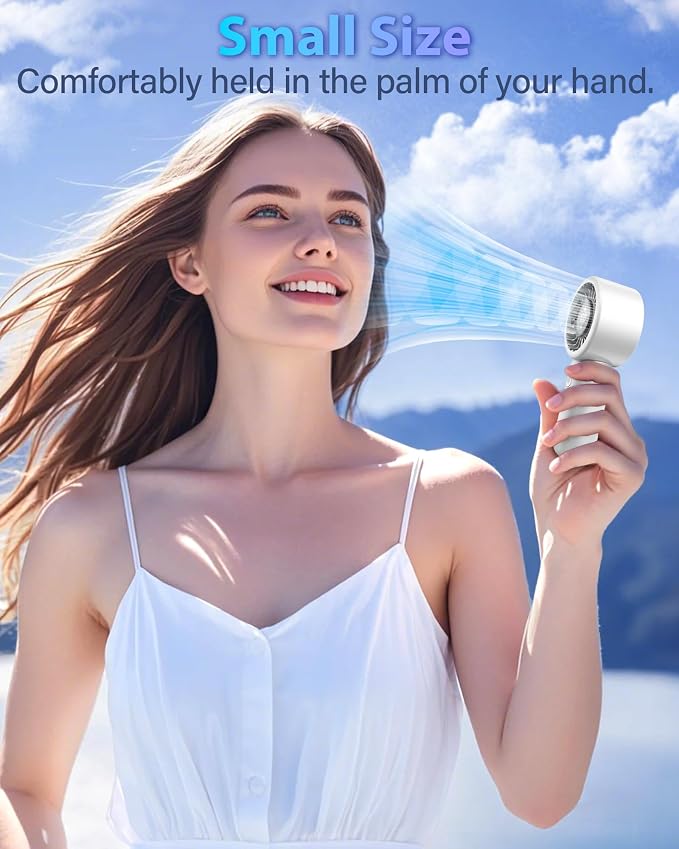 Portable Handheld Fan Personal Small Turbo Hand Fan Powerful, USB Rechargeable - Image 6