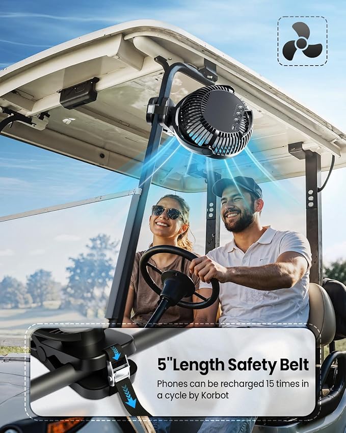 40000mAh Clip on Fan for Golf Cart - Image 2