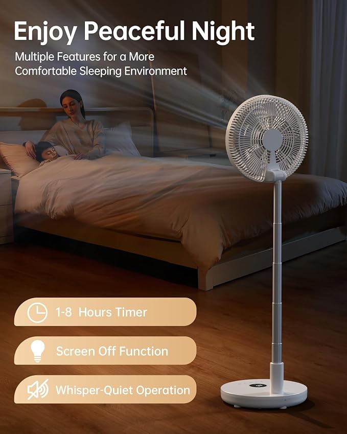 TriPole Oscillating Fan Portable Quiet Standing Fan - Image 5