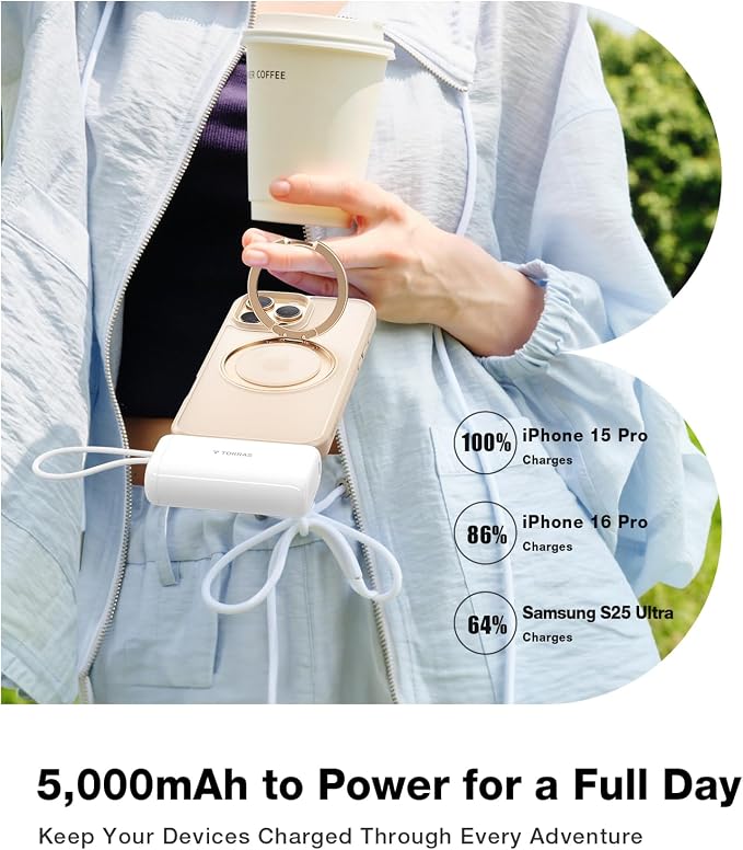TORRAS iPhone 16 Portable Charger, 5000mAh 22.5W Power Bank - Image 5