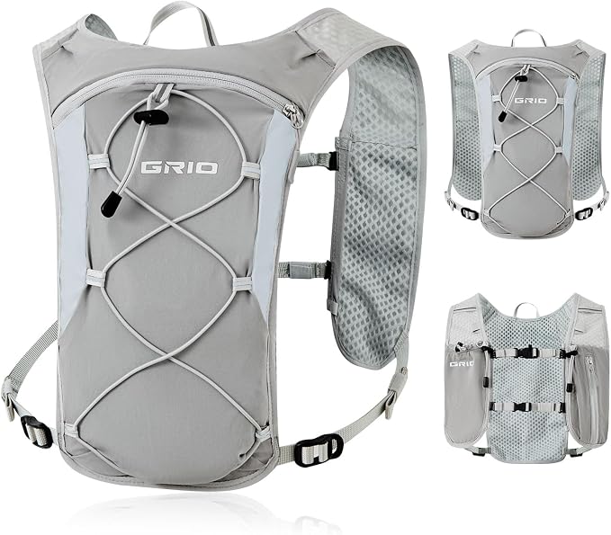 GRIO Hydration Running Vest for Women Men, Water Backpack for Hiking, by GRIO