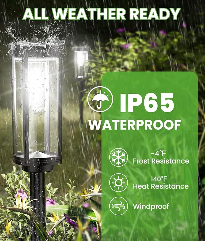 BITPOTT Bright Solar Pathway Lights, 4 Pack Solar Lights Outdoor Waterproof IP65 - Image 5