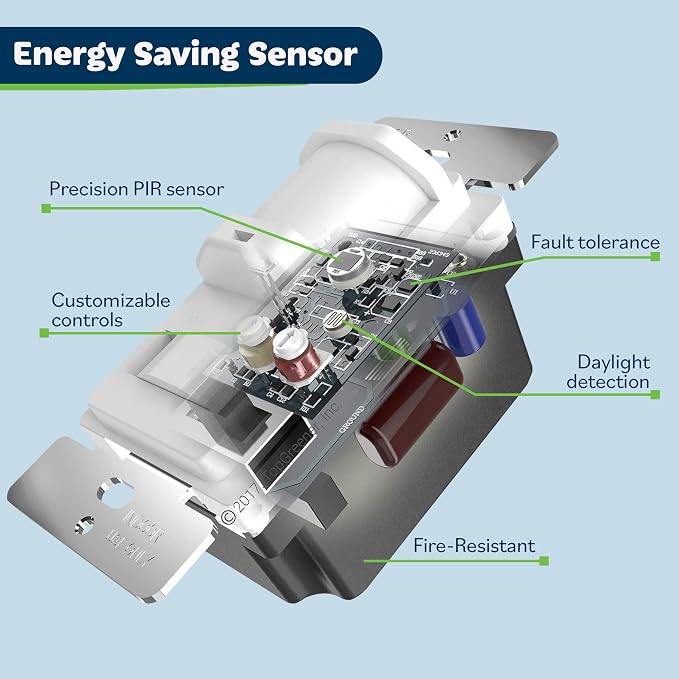 TOPGREENER in-Wall PIR Motion Sensor Light Switch, Motion Sensor Switch - Image 7