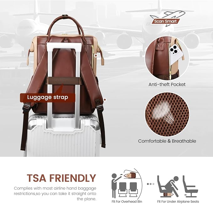LOVEVOOK Leather Laptop Backpack - Image 4