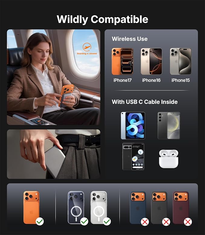 Portable Charger for iPhone, 0.5" Ultra-Slim Magnetic Power Bank, 000mAh Fast - Image 6