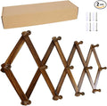 AMAPON Accordion Style Expandable Wall Wooden Coat Rack 13 Hooks Hang Hats by AMAPON