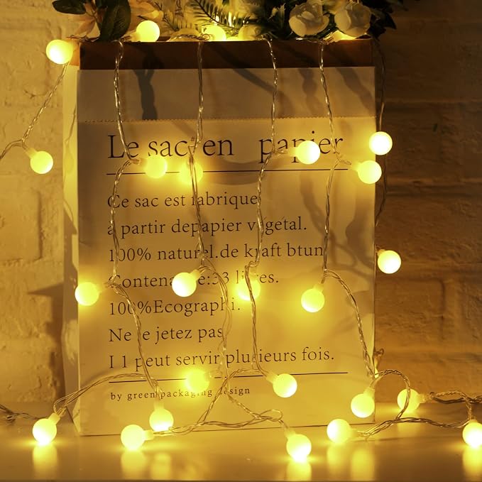 Minetom Mini Globe String Lights, 66 Ft. 200 LED Fairy String Lights Plug in - Image 8