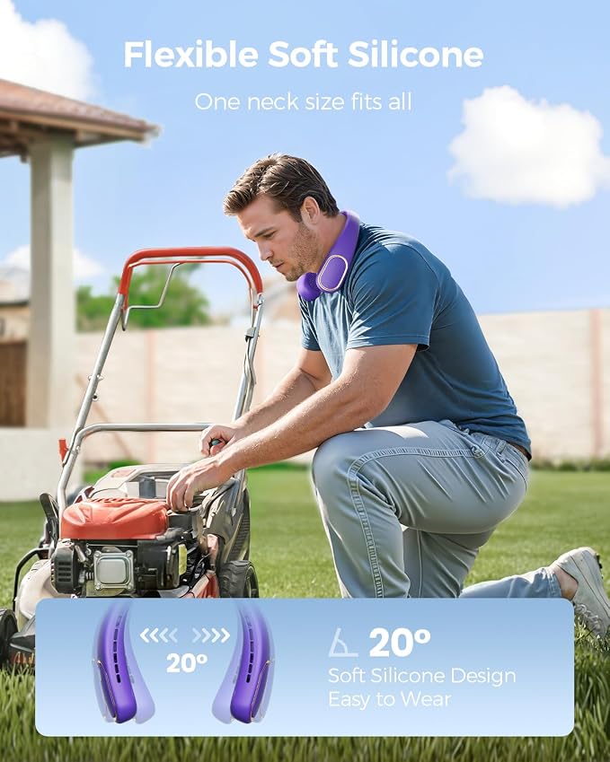 SHEWIND Portable Neck Fan - 5000mAh Rechargeable Hands-Free Wearable Fan | 4 - Image 6