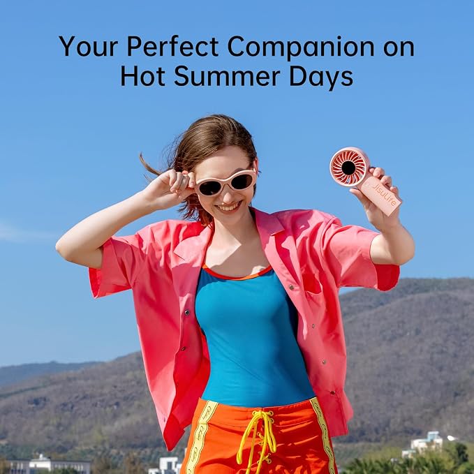 JISULIFE Handheld Portable Fan, Stronger and Longer-Lasting: 5 Speed, 5000mAh - Image 9