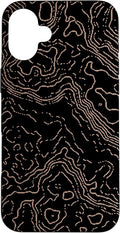 Topography Black & Brown Abstract Pattern Topographic Map Case by Unknown