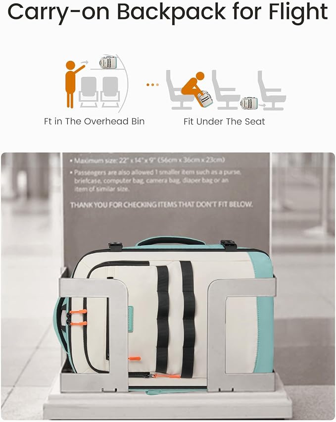LOVEVOOK 40L Travel Backpack for Women & Men, TSA Approved Carry On Backpack - Image 3