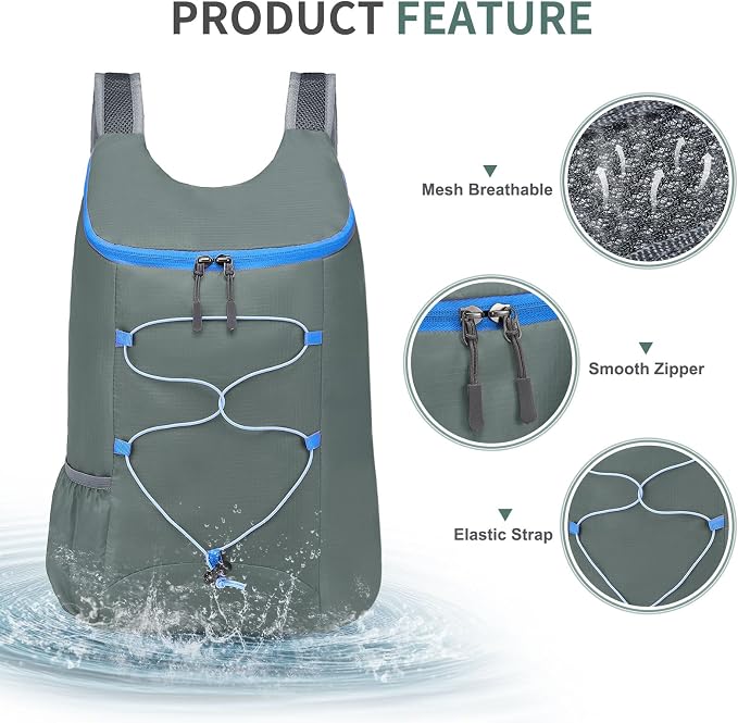 20L Hiking-Daypack Lightweight Foldable Travel Packable Backpack - Image 4