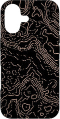 Topography Black & Brown Abstract Pattern Topographic Map Case by Unknown