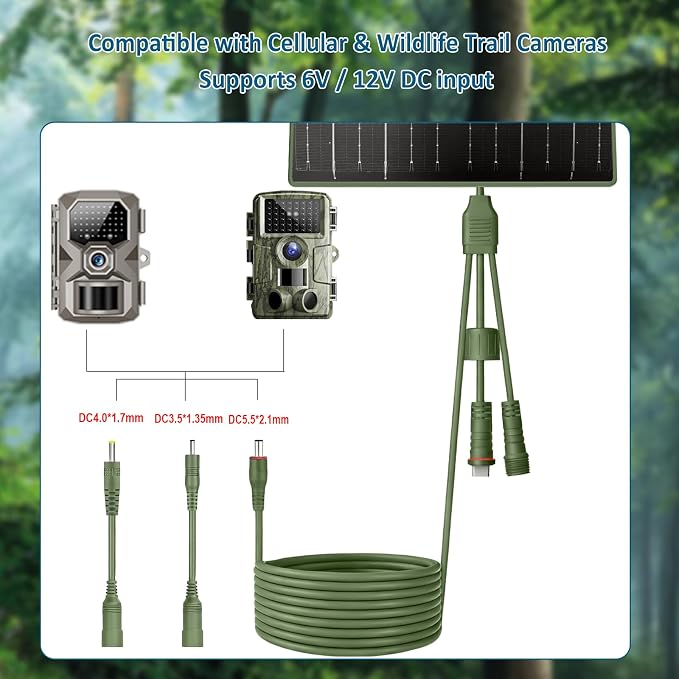Zivif Solar Panel for Trail Camera, 10W Solar Charger Built-in 10400mAh - Image 3