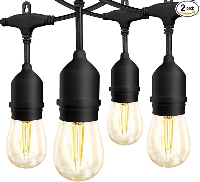 Banord Outdoor String Lights Commercial Grade 96ft Waterproof by Banord