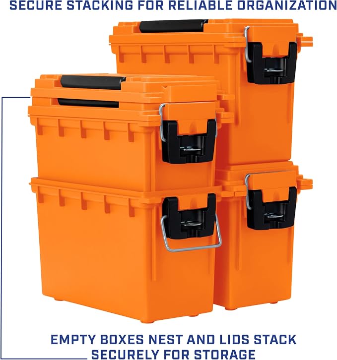 Sheffield 12630 Ammo Storage Box, Stackable .30 Cal Field Boxes, Water and Dust - Image 6