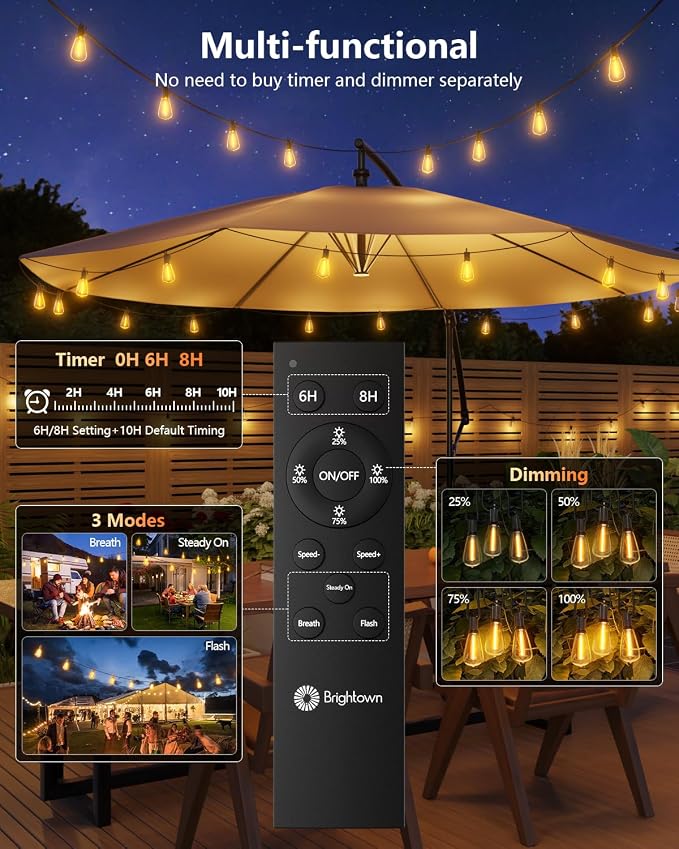 Brightown 151FT Solar String Lights Outdoor Waterproof - Image 5