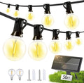 Solar Lights Outdoor Waterproof: G40 15M 50FT Shatterproof Bulbs Patio Lights by Unknown