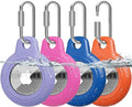 AirTag Holder with 304 Carabiner, 4 Pack IPX8 Waterproof Shockproof PC Hard Case by HOME