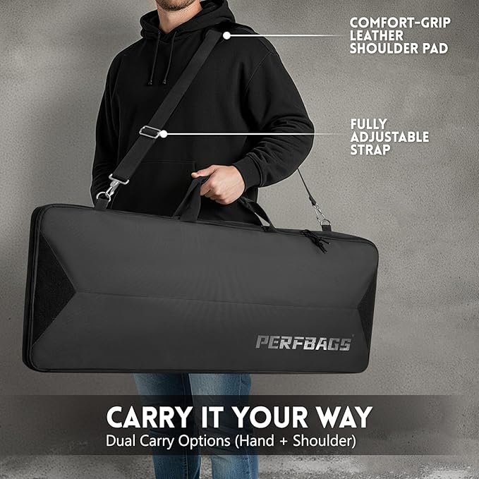 Single Rifle Case Bag, Tactical Padded Soft Gun Case w/MOLLE System, Wide - Image 5