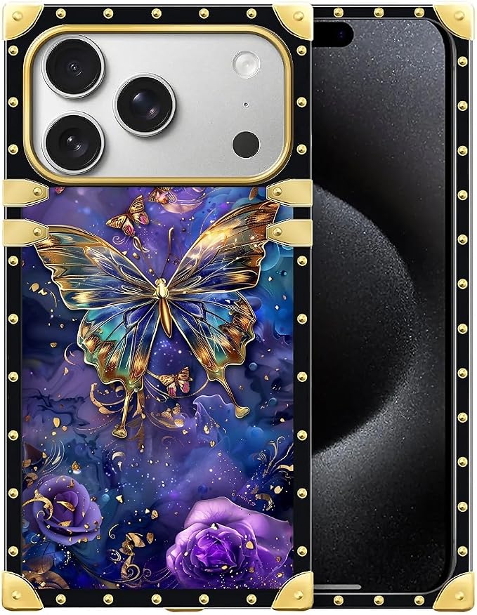 for iPhone 17 Pro Case Luxury Golden Decoration by Unknown