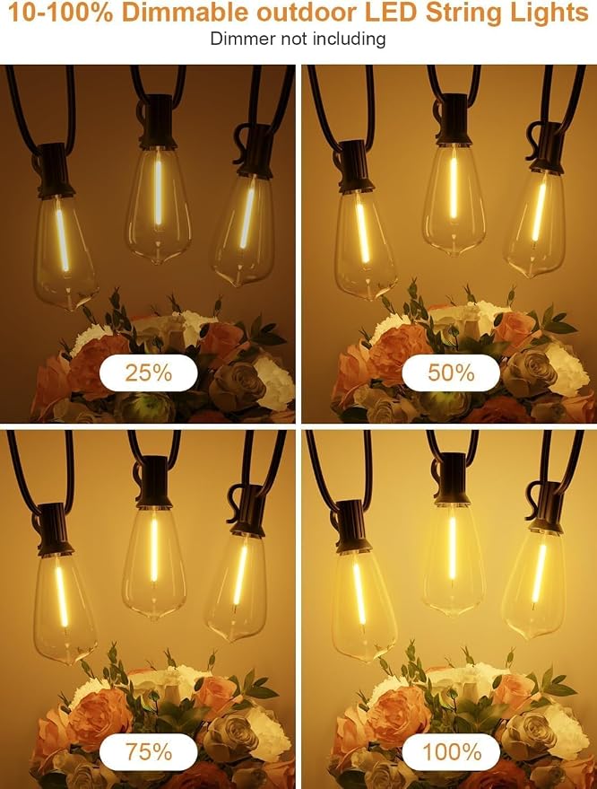 25FT Outdoor String Lights, Waterproof Patio Lights - Image 5