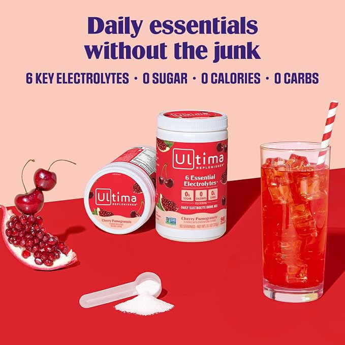 Ultima Replenisher Daily Electrolyte Powder Drink Mix – Sugar Free – Cherry - Image 2