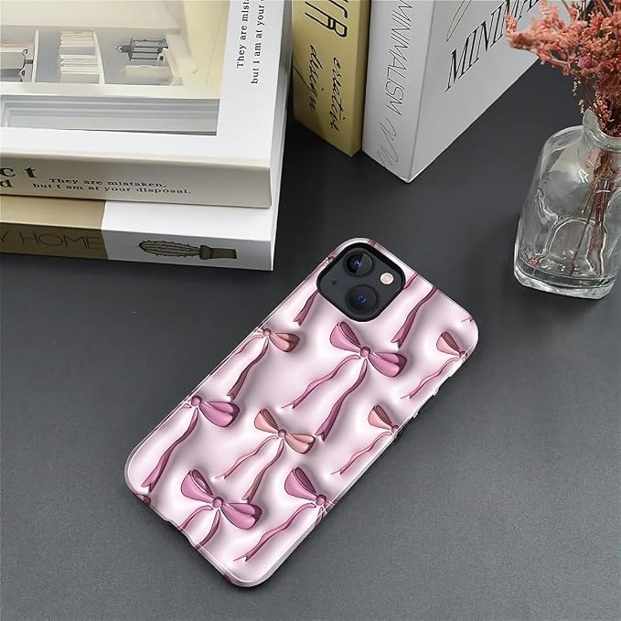 for iPhone 14 Plus Case, HL2 Abstract Ribbons Bows Hybrid 2 Layer Hard Shell - Image 5