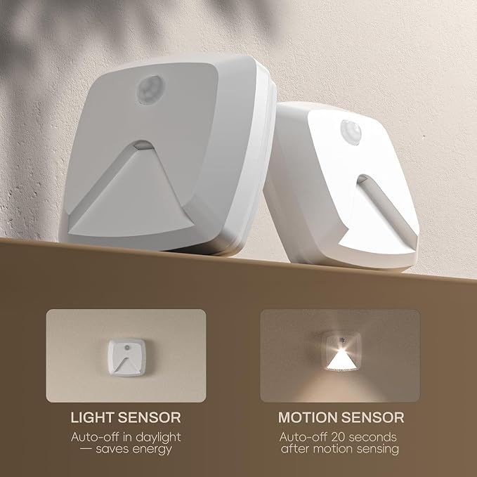 innofox 10-Pack Stick-on Motion Sensor Lights, Warm White LED Night Light - Image 3