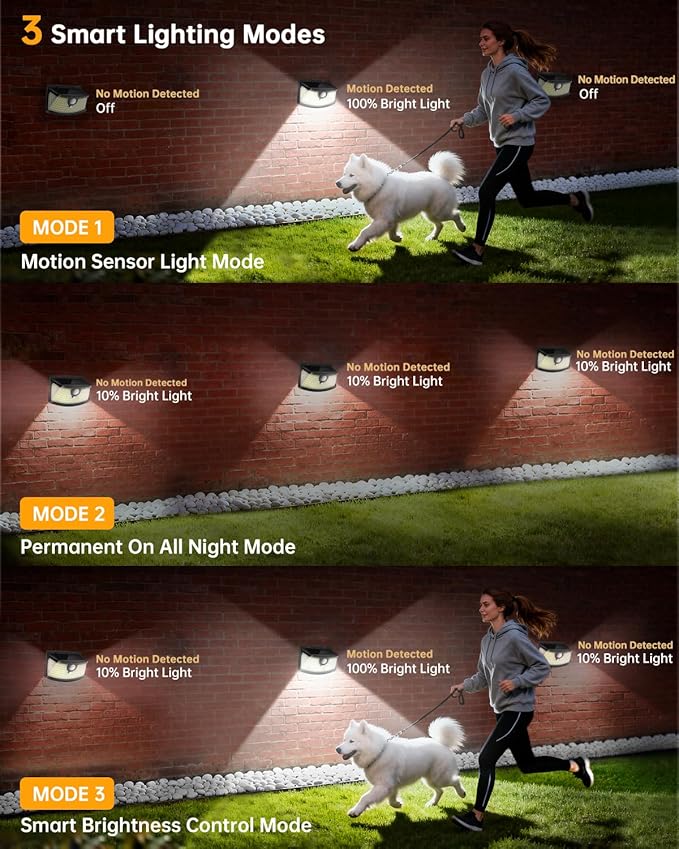 Aootek New Solar Motion Sensor Lights 120 LEDs - Image 3