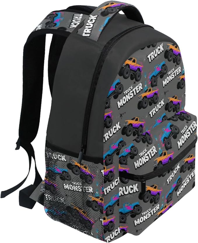 Wamika Monster Truck Boys Backpack Racing Cars School Backpacks Kid Girl - Image 5