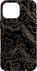 Topography Black & Brown Abstract Pattern Topographic Map Case by Unknown