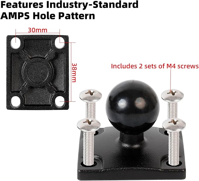 Aluminum GPS Mount with AMPS Drill Base Compatible Replacement - Image 6