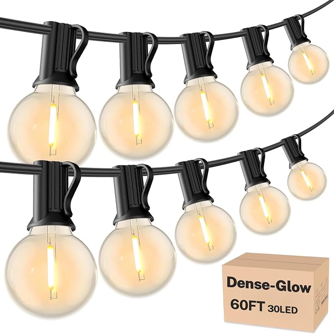 RTTY Outdoor String Lights 60 FT, Patio Lights by RTTY