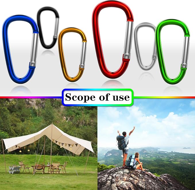 30PCS Aluminum Carabiner Clips - Image 4
